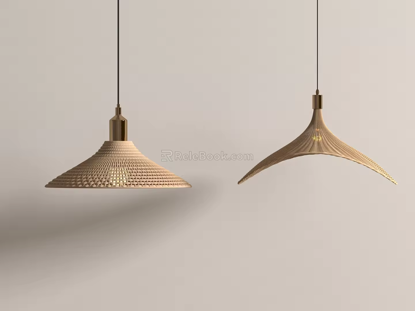 Quiet wind rattan chandelier bedside chandelier catering chandelier simple chandelier 3d model