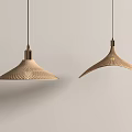 Quiet wind rattan chandelier bedside chandelier catering chandelier simple chandelier 3d model