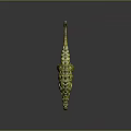 Realistic Green Yellow Dinosaur Model With Spiked Armored Skin On Gray Gradient Background With Reflection