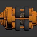 Orange Heavy Duty Hoist Pulley With Rollers Steel Cable And Hook