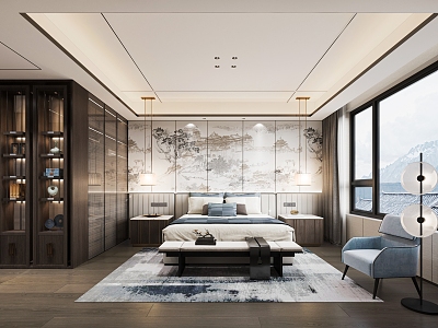 New Chinese bedroom 3d model