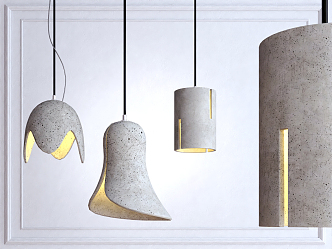 Nordic chandelier concrete chandelier 3d model