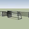 Sports Equipment Featuring Different Soccer Goals And Hockey Nets With Frames