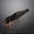 Fierce Fantasy Creature Character With Multi Legs Large Mandibles and Red Textured Skin