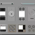 Modern Smart Home Control Panels With Various Button Layouts And Screens 3d model