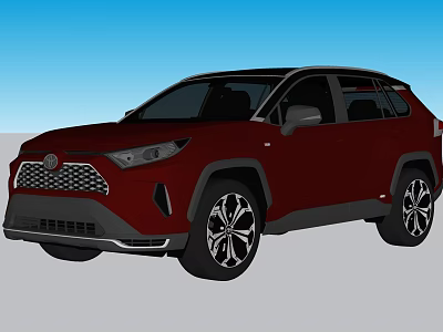 Red Toyota SUV With Black Wheels Front Grille And Modern Exterior Design 3d model