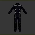 Dark Blue Workwear Jumpsuit With White Stripes And Multiple Pockets For Daily Use