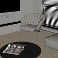 Beige Tufted Single Sofa With Metal Legs In Modern Living Room