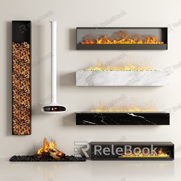 Modern Fireplace Electronic Fireplace Fireplace Firewood Embedded Fireplace model