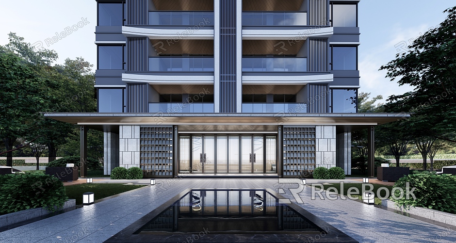 New Chinese Gate Oriental Residence Lobby model