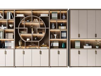 New Chinese Bookcase Combination 3d model