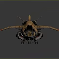 Futuristic Scifi Aircraft Model Featuring Brown Exterior And Weapon Details