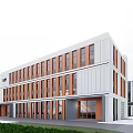 Modern Industrial Factory Building Multi-storey Factory Building Modern Factory Building Square Factory Building Multi-storey Office 3d model