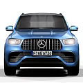 Blue Mercedes Benz SUV With Sporty Design And Alloy Wheels Front Rear Views