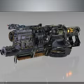 Futuristic Heavy Weapon Design Featuring Mechanical Cannon Barrel Metallic Structure And Glowing Details