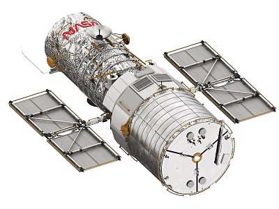 NASA Orbital Spacecraft With Solar Panels Metallic Structure And Instruments 3d model