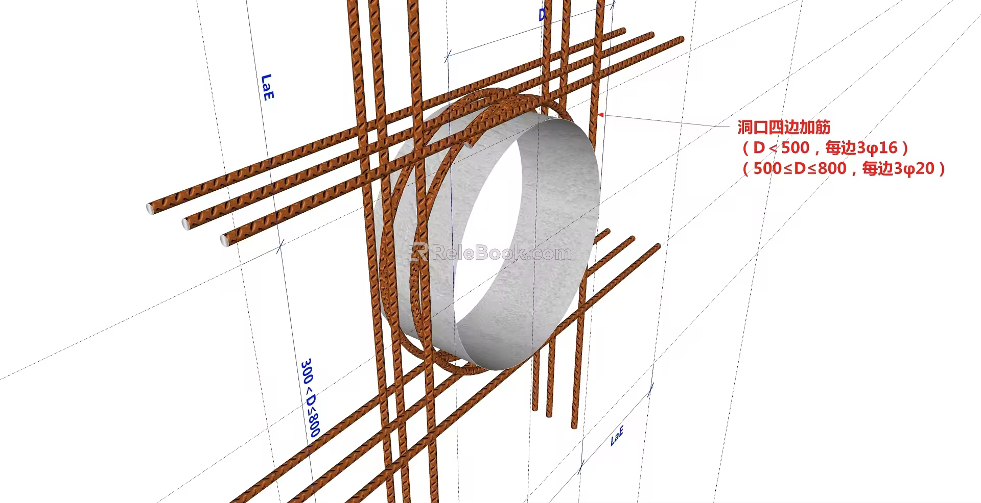 Reinforced Structure of Circular Opening of Shear Wall 3d model
