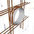 Reinforced Structure of Circular Opening of Shear Wall 3d model