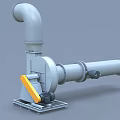 Heavy Duty Industrial Equipment With Curved Pipe Electric Motor Yellow Component And Metal Base