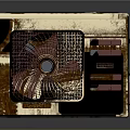 Rusty Vintage Electronic Device Featuring Built In Fan And Control Panel