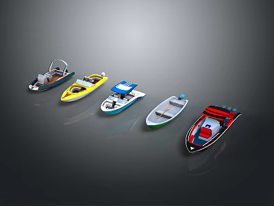 Various Styles And Colors Of Yachts Showcased 3d model