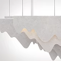 Modern Layered Fabric Chandelier With Wavy Design And Soft Ambient Lighting