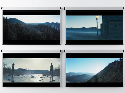 Advanced Projection Monitoring System Showing Natural Landscape Views On Multiple Screens 3d model