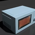 Modern Light Gray Kitchen Microwave Appliance With Transparent Door And Control Knob