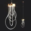 Elegant Modern Chandeliers With Gold Base White Wire Hanging Illuminated Design