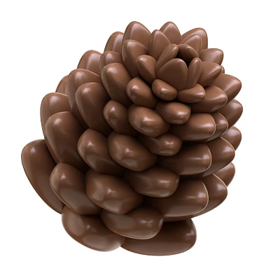 Delicious Brown Pinecone Shaped Chocolate Composed Of Heart Shaped Pieces 3d model
