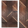 Modern Geometric Metallic Wall Decor With Interlocking Patterns And Warm Lighting Effects