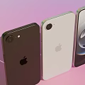 Three Apple iPhone Models In Black White And Camera Design 3d model