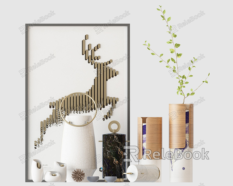 Modern Ornaments Combination Vase Decorative Painting Floral Ornaments Combination model