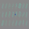 Golden Crop Leaves and Wheat Patterns on Blue Background for Decorative Design