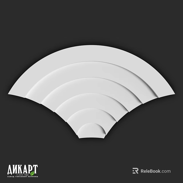 Modern White Wall Design With Layered Curved Panels And Black Background 3d model 