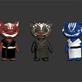 Cute Cat Dolls With Red Brown Blue Traditional Costumes And Stylish Designs