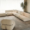 Multi-person Sofa Minotti Sofa Coffee Table Combination Multi-person Sofa Single Sofa 3d model