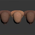 Three Bald Male Head Models Displaying Detailed Realistic Facial Features