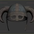 Viking Helmet with Horns Blue Bronze Decorative Historical Warrior Gear