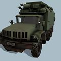 Army Green Military Truck with Multiple Wheels and Heavy Duty Cargo Gear