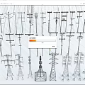 Various Designs of Roadside Electric Poles Transmission Towers and Power Lines