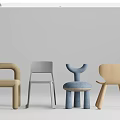 Modern Children's Chairs With Various Designs Wooden Frames And Soft Seats For Kids
