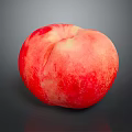 Fresh Ripe Peach With Juicy Red And Pink Smooth Skin On Black Background