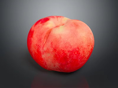 Fresh Ripe Peach With Juicy Red And Pink Smooth Skin On Black Background 3d model