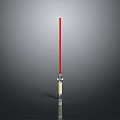 Red Slender Rod With Silver And Beige Base And Reflective Surface