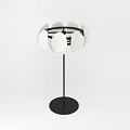 Modern Minimalist Floor Lamp With White Petal Shade And Black Stand Base