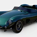 Green Classic Open Top Sports Car With Streamlined Bodywork And Vintage Design