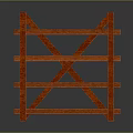 Red Wooden Bookshelf With Multiple Shelves And Cross Braces For Home Organization
