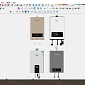 Vanward Wall Mounted Water Heaters With Digital Display In Gold White And Gray