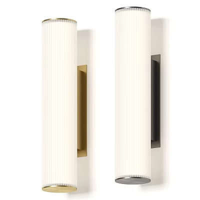 Modern White Wall Lamps With Gold And Black Vertical Stripe Design 3d model